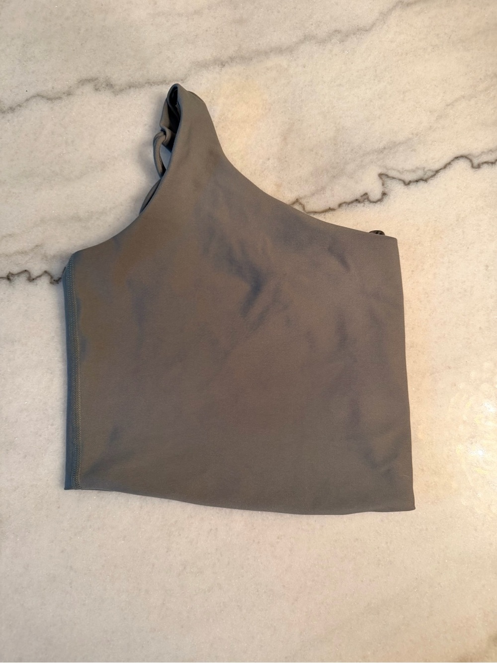 One-Shoulder Sports Bra in Gray